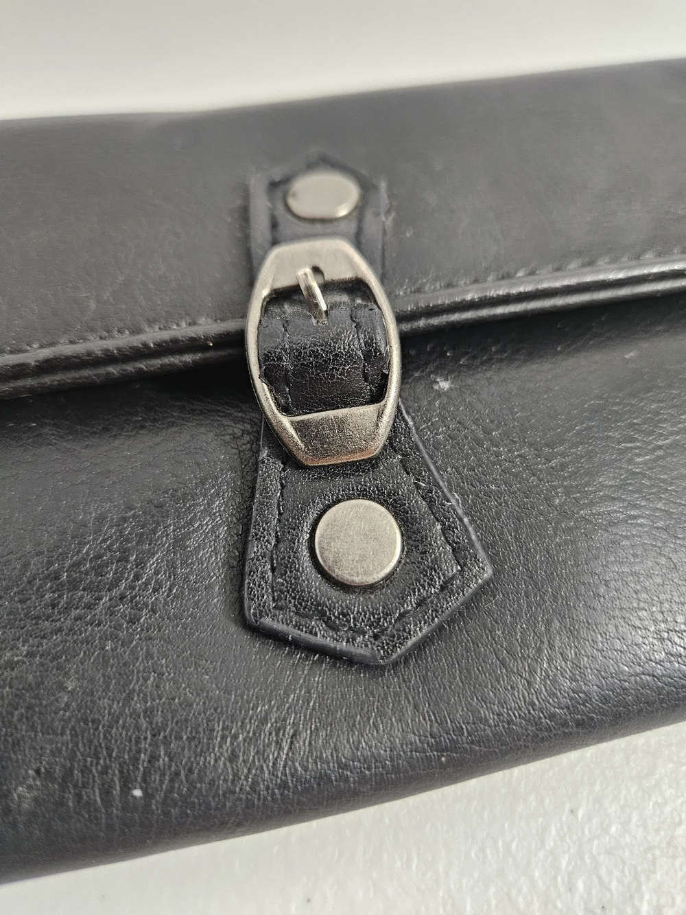 Victoria's Secret Black Wristlet Wallet Clutch Silver Ring Vintage Y2K